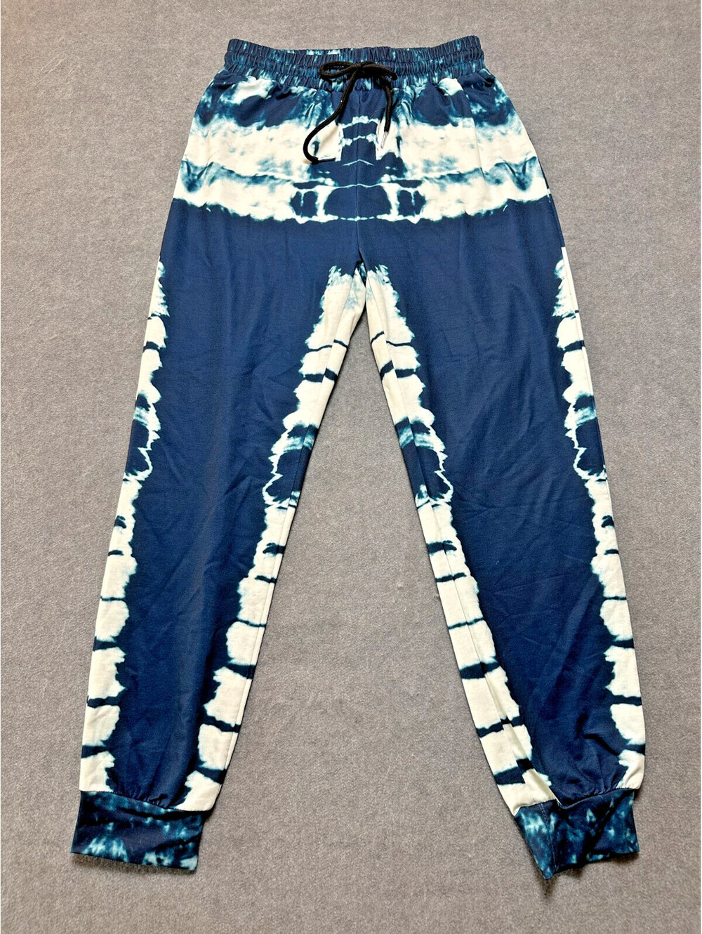Women’s Navy Blue Tie Dye Jogger Sweatpants Elastic Waist Size S